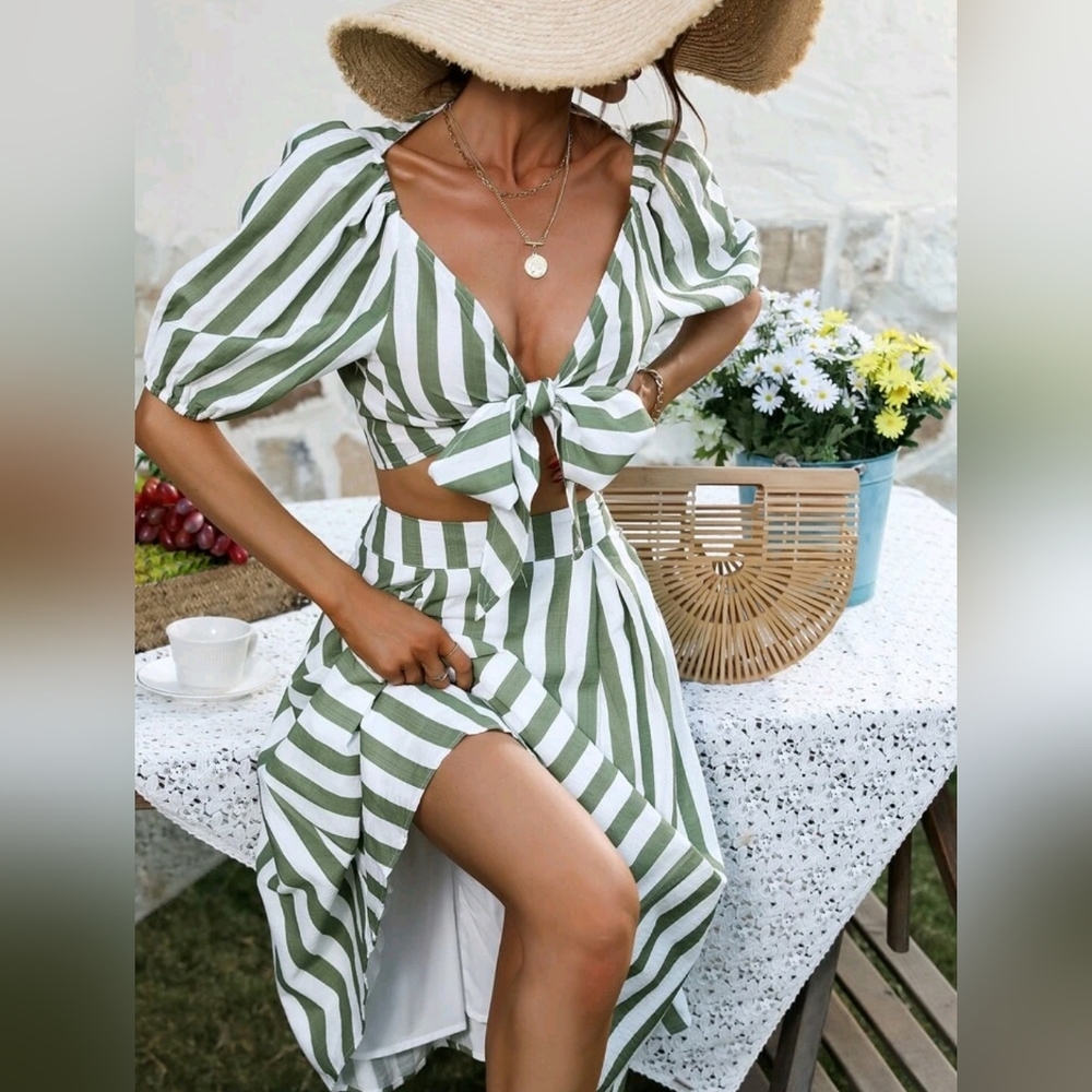 Summer Set! 💞 Crop y Falda verde